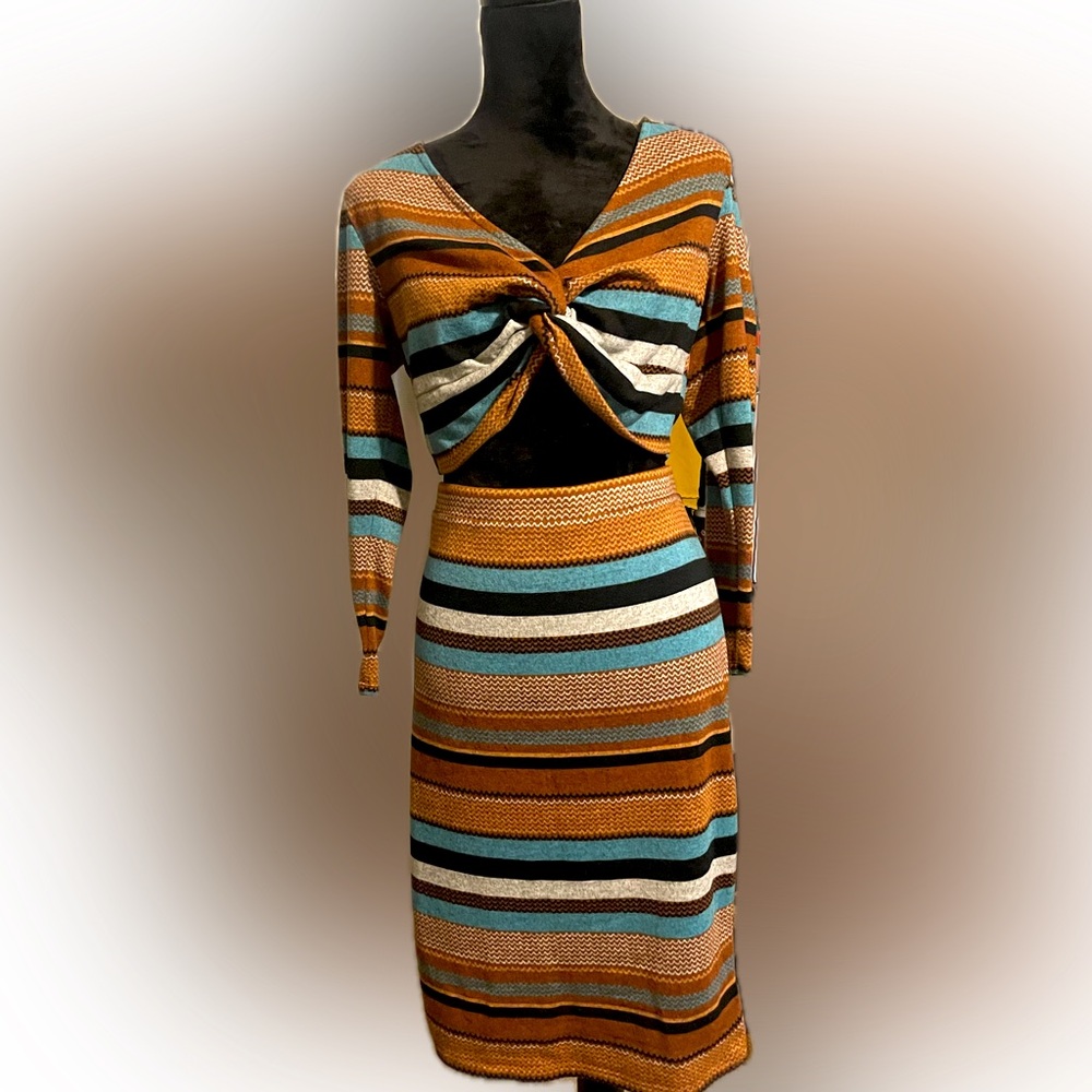 Multi Color Crop Two Piece